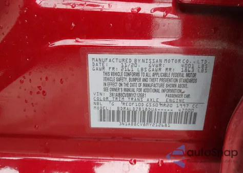 2021 Nissan Sentra Sv Xtronic Cvt from USA, damaged, VIN 3N1AB8CV8MY212681